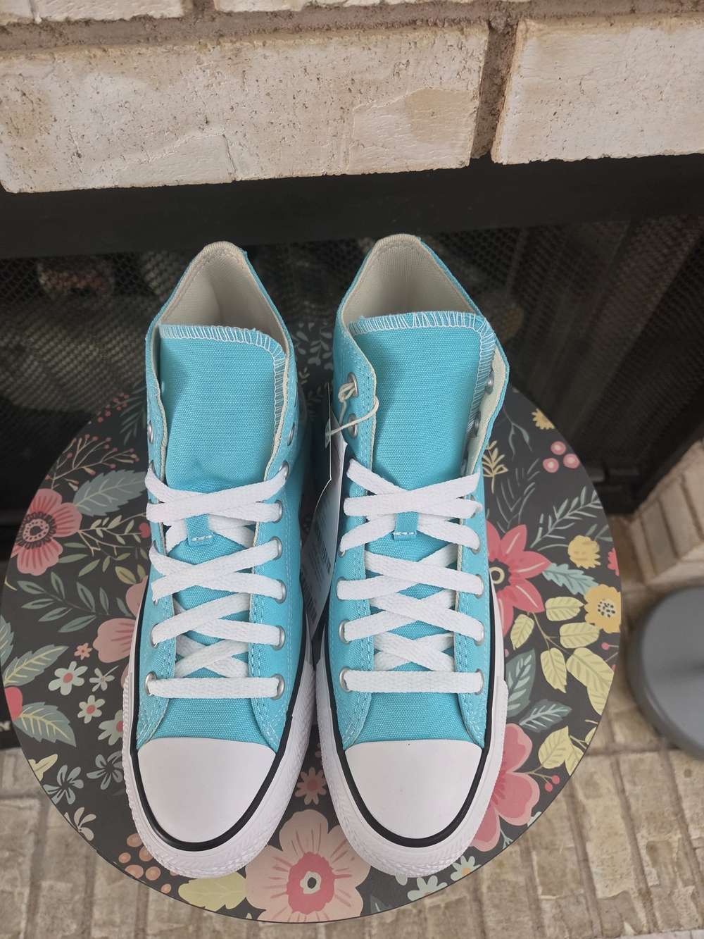 Brand New Women’s Turquoise High-Top Canvas Sneakers